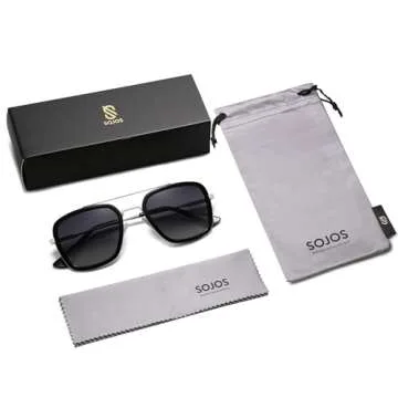SOJOS Retro Polarized Sunglasses for Men Women All-Day Comfort