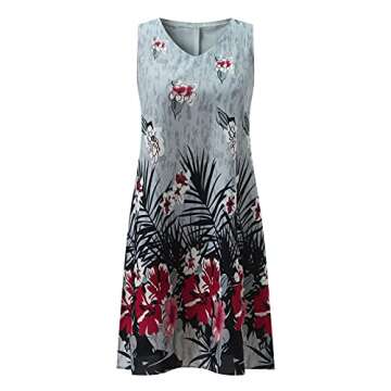 NMSL Maxi Dresses for Women Summer Classic and Comfortable Sleeveless Casual Independence Day Printed Sundress Crossbody Bags Dresses 2021 Tie Dye Dress V Neck Shirts, A08 Gray, X-Large