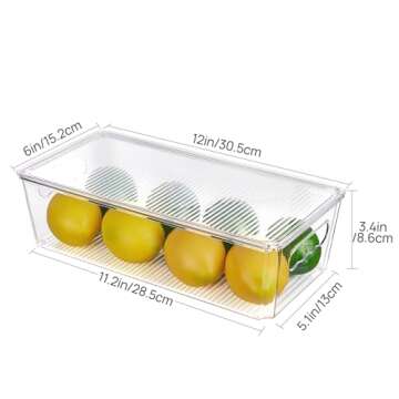 Vtopmart 8pcs Clear Organizers and Storage Bins with Lids, Stackable Plastic Storage Containers with...