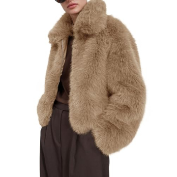 Tankaneo Womens Faux Fur Jacket Warm Chic Outerwear