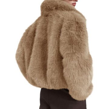 Tankaneo Womens Faux Fur Jacket Warm Chic Outerwear