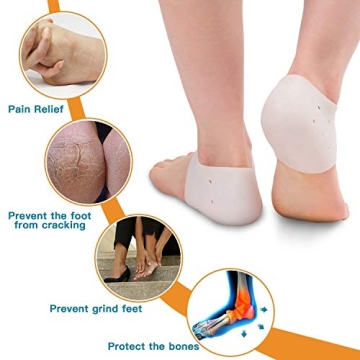 Heel Cups for Pain Relief - Silicone Inserts for Comfort