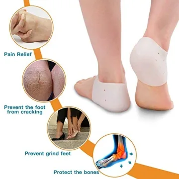Heel Cups for Pain Relief - Silicone Inserts for Comfort