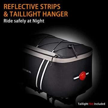 JXFUKAL 12L Insulated Rear Bike Rack Bag with Rain Cover