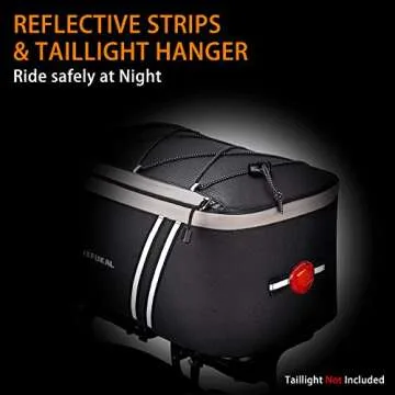 JXFUKAL 12L Insulated Rear Bike Rack Bag with Rain Cover