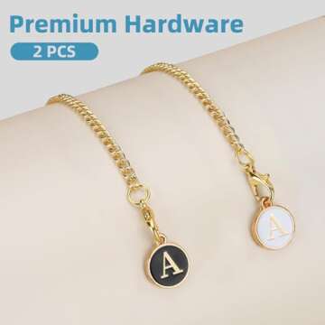 MaxBase Letter Charms Accessories for Stanley Cup, 2Pcs Personalized Initail Name ID Decor Charm for Stanley 30&40 oz Tumbler with Handle (Letter A)