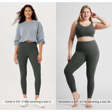 ODODOS Women's High Waisted 7/8 Yoga Leggings with Pockets, 25" Inseam Tummy Control Non See Through...