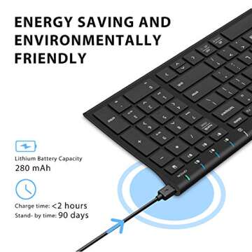 iClever BK10 Compact Bluetooth Keyboard with Number Pad