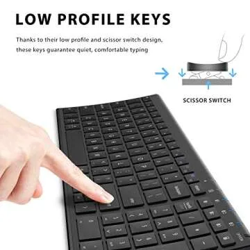 iClever BK10 Compact Bluetooth Keyboard with Number Pad