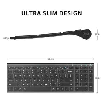 iClever BK10 Compact Bluetooth Keyboard with Number Pad