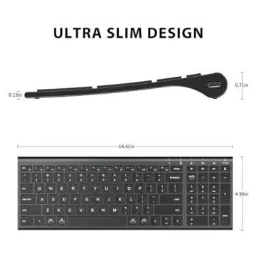 iClever BK10 Compact Bluetooth Keyboard with Number Pad