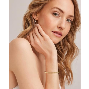ENSKEFEN Adjustable Gold Teardrop Cuff Bracelet for Women