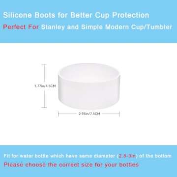 MLKSI 2Pcs Silicone Boot for Stanley 40 oz 30 oz Cup Accessories, Protector Silicone Water Bottle Bo...