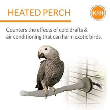 K&H Pet Products Thermo-Perch Heated Bird Perch for Bird Cage, Bird Cage Accessory, Exotic Bird Warm...