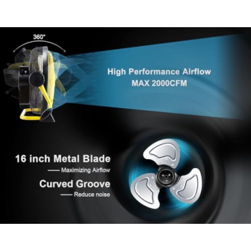 Geek Aire 16" Rechargeable Outdoor High Velocity Camping Fan