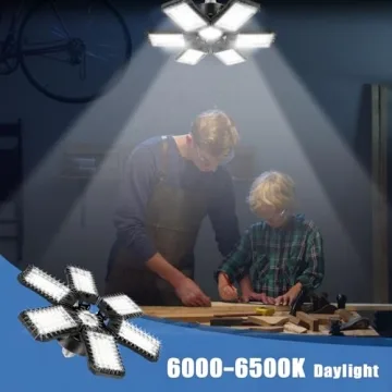 LED Garage Lights 180W 18000LM Deformable Panels for Bright Spaces