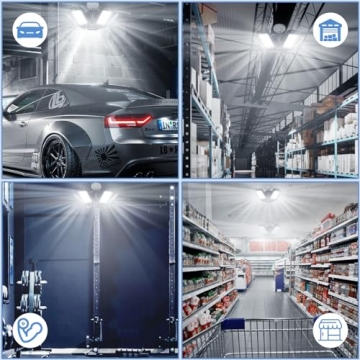 LED Garage Lights 180W 18000LM Deformable Panels for Bright Spaces