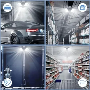 LED Garage Lights 180W 18000LM Deformable Panels for Bright Spaces