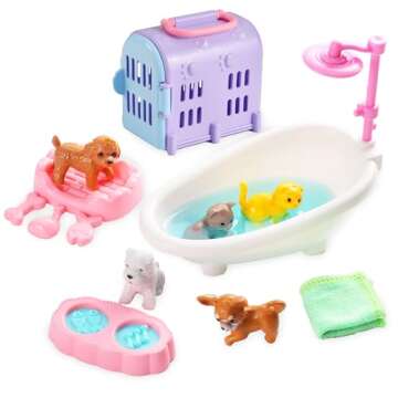 Carolart Pet Sensory bin,Dog and Cat Sandbox for Kids,Kids Play Sand Kit,Pet Play Set with Sensory S...