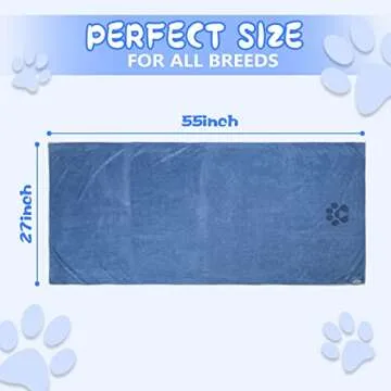 2 Pack Dog Bath Towel for Drying Dogs, Extra Large 55×27" Super Absorbent Pet Towel, Microfiber Dog Grooming Towel for Small, Medium, Large Dogs and Cats, Dog Towel Set, 140×70cm