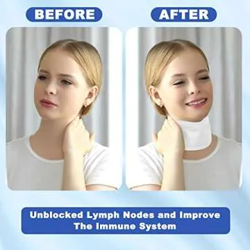 Rienkaco Castor Oil Packs Thyroid Wrap, 2PCS Reusable Castor Oil Neck Compress Packs Kit, Comfort Fit - Organic Cotton Castor Oil Packs Wrap with Less-Mess & Anti Oil Leak, Pink+White