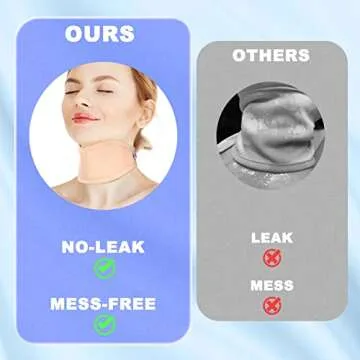 Rienkaco Castor Oil Packs Thyroid Wrap, 2PCS Reusable Castor Oil Neck Compress Packs Kit, Comfort Fit - Organic Cotton Castor Oil Packs Wrap with Less-Mess & Anti Oil Leak, Pink+White