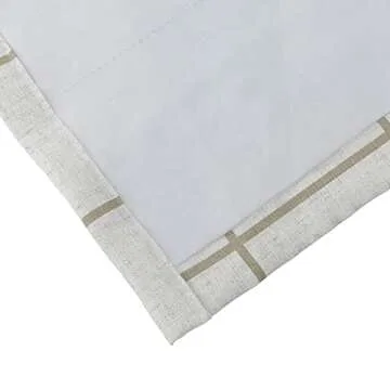 TWOPAGES Stefana Silber x Extra Long Linen Drape, Pinch Pleat Curtain, Plain Pattern White Beige Print Linen Curtain for Living Room Light Filtering Curtain, 50" W x 102 L Inch, 1 Panel Windowpane