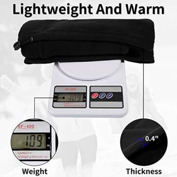 Achiou Ski Mask for Women Men, Sherpa Hood Ski Mask, Winter Balaclava Windproof Hooded Scarf Cold Weather Hat Neck Warmer Black