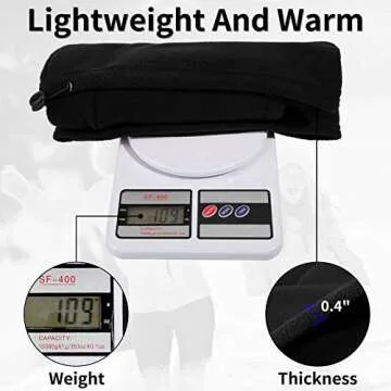Achiou Ski Mask for Women Men, Sherpa Hood Ski Mask, Winter Balaclava Windproof Hooded Scarf Cold Weather Hat Neck Warmer Black