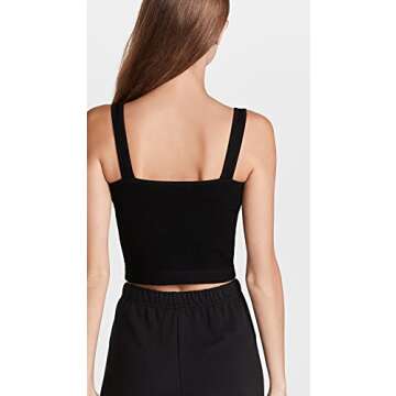 Free People Women's Solid Rib Brami, Black