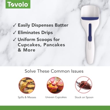 Tovolo Cupcake Scoop Batter Dispenser - Easy to Use Baking Scoop for Muffins, Cupcakes, Cookie Dough & Pancakes - Unique Baking Supplies, Gadgets & Appliances for Kitchen- BPA Free & Dishwasher Safe