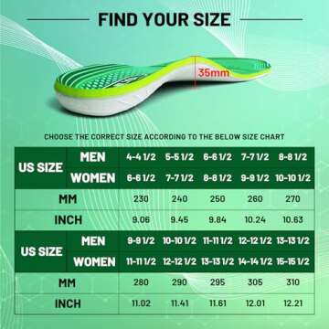 ORHILYA High Arch Support Insert for Plantar Fasciitis Relief