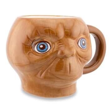 E.T. The Extra-Terrestrial Face 3D Sculpted Ceramic Mug | Large Coffee Cup For Tea, Espresso, Cocoa ...