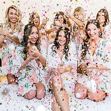 8 PCS Confetti Poppers Cannons for Gender Reveal Wedding Birthday Graduation Baby Shower Anniversary Christmas New Year's Kids Fun Party Supplies Decorations and Favors (Pink + Gold)