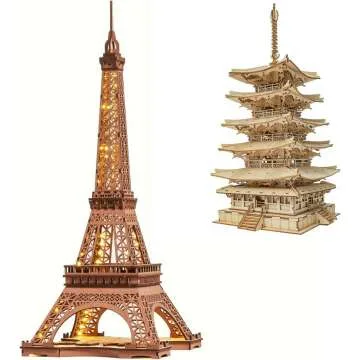 ROBOTIME 3D Wooden Puzzle Craft Kit for Adults