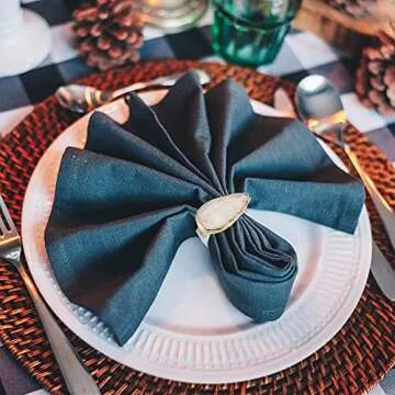 WarmHut Napkin Rings Set - Unique Agate Slice Holders