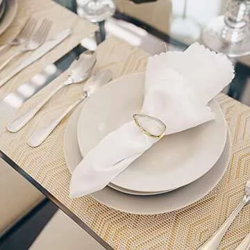 WarmHut Napkin Rings Set - Unique Agate Slice Holders