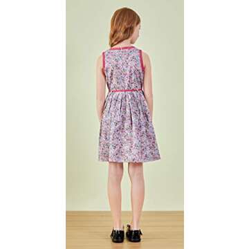 Summer Floral Cotton Girls Dress SOLOCOTE 3-12Y