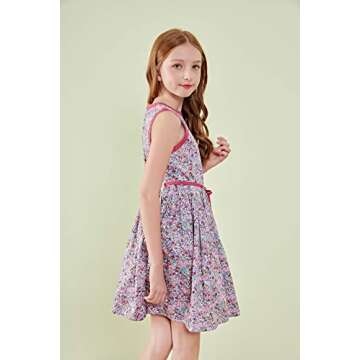 Summer Floral Cotton Girls Dress SOLOCOTE 3-12Y