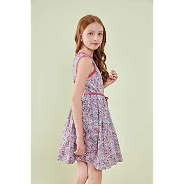 Summer Floral Cotton Girls Dress SOLOCOTE 3-12Y