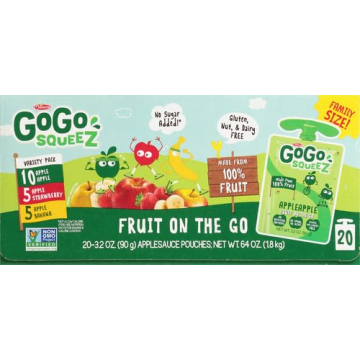 GoGo squeeZ Fruit on the Go Variety Pack - 20 Pouches