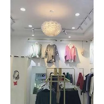Surpars House White Feather Chandelier Beautiful Pendant Light for Bedroom,Living Room,Girls Room