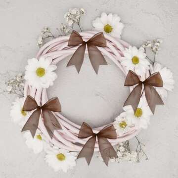 Brown Sheer Organza Ribbon for Wreath Bow 25 Yards