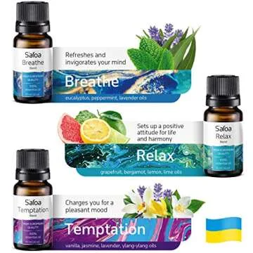 Top 6 Blends Essential Oils Set - Essential Oils Blends for Diffuser - Aromatherapy Blends Oils for Dream, Mood, Breathe, Love, Feel Good, Stress Relief