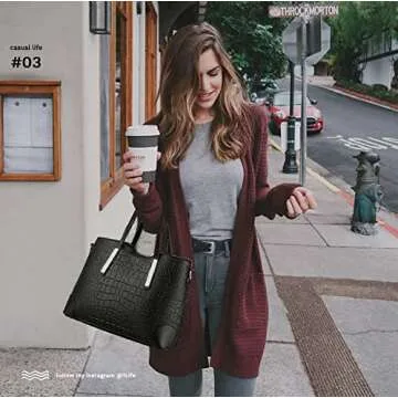 TcIFE Women's Stylish Satchel and Tote Handbags