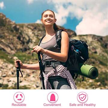 Rdipsie Female Urination Device Female Urinal Silicone Funnel Urine Cups Portable Reusable Women Pee Funnel for Travel, Road Trip, Festival, Camping & Hiking Gear Essentials for Women, Pink…