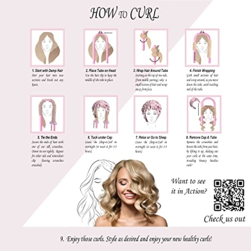 Sleep ‘N Curl Heatless Hair Curler Kit - Silk Cap Set