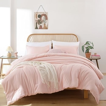 ROSGONIA Comforter Full Size for Girls Boys Teens Blush, 3pcs(1 Boho Pink Comforter & 2 Pillowcases)...
