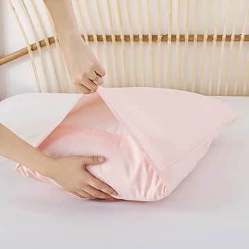 ROSGONIA Blush Full Size Comforter Set with Pillowcases