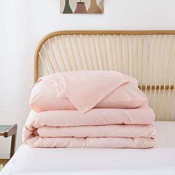 ROSGONIA Blush Full Size Comforter Set with Pillowcases